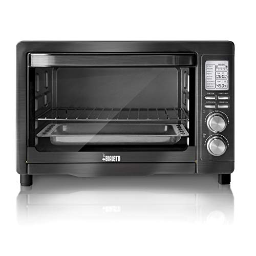 Bialetti (35047) 6-Slice Convection Toaster Oven, Black Stainless Steel