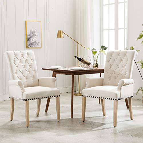 Linen Fabric Accent Upholstered Dining Chairs(Tan) Package deal Dimensions: 26.three x 25.5 x 41.three inches