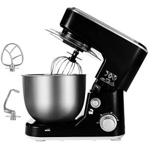Stand Mixer, Cusimax 5-Quart 800W Dough Mixer, Tilt-Head Electric Mixer with Stainless Steel Bowl, Dough Hook, Mixing Beater and Whisk, CMKM-150, Black