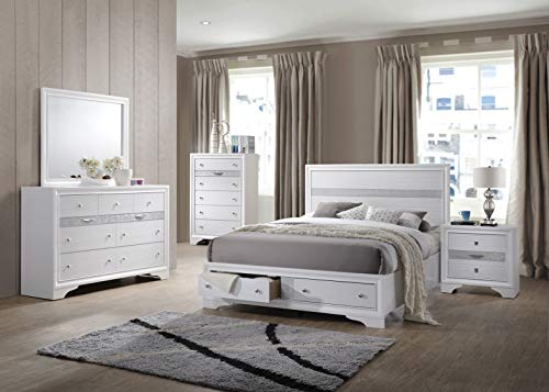 Kings Brand Furniture - 6-Piece Watson Queen Size Bedroom Set. Bed, Dresser, Mirror, Chest & 2 Night Stands