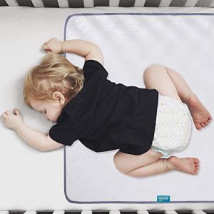 Waterproof Protector 27" x 38", Non-Slip & Durable Wateproof Pad Mat for Baby Pack n Play/Crib/Mini Crib, Ultra Soft Reusable Lifesaver for Toddler Kid Bed As Sheet Protector, White