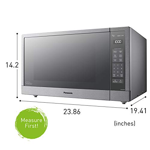 Panasonic Microwave Oven, Stainless Steel Countertop/Built-In Panasonic Microwave Oven, Stainless Metal Countertop/Constructed-In Cyclonic Wave with Inverter Expertise and Genius Sensor, 2.2 Cu. Ft, 1250W, NN-SN97JS (Silver).