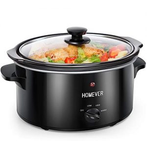 Homever Slow Cooker,3.5-Quart Manual Slow Pot with Standard Lid,Multi-Cooker with Removable Ceramic Cooking Crock,3 Adjustable Temp Settings (High/Low/Warm), Cooking for Vegetables,Beef,Cake,etc.