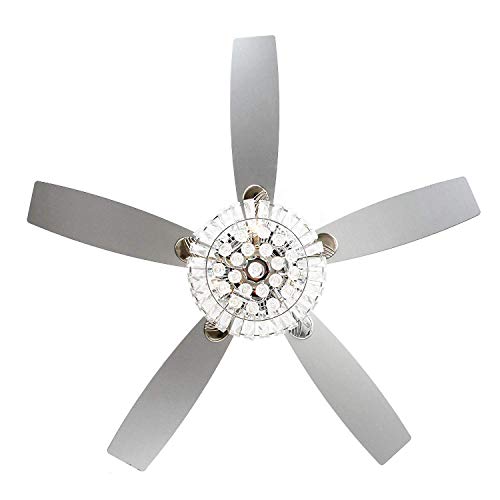 Elevate Your Space with 52 Inch Ceiling Fan with Distant and Crystal Chandelier - A Fusion of Style and Function Looking to add a touch of luxury and functionality to your living space? The 52 Inch Ceiling Fan with Distant and Crystal Chandelier is your answer. This versatile fan not only keeps your room cool and comfortable but also serves as an elegant crystal chandelier, making it ideal for your living room, bedroom, guest room, and dining room. With its reversible motor, remote control, and stunning design, this fan is a must-have for those seeking both style and practicality in their home decor. It's the perfect addition to elevate your home's ambiance, whether you want to relax in the living room or dine in style in your dining room. 💎 Chandelier Fan: Get the best of both worlds with a stunning crystal chandelier and a powerful ceiling fan in one exquisite unit. 📡 Remote Control: Enjoy the convenience of controlling both the fan and light separately with a remote control. Adjust fan speed and turn the light on or off from a distance. You can even set a timer for scheduled operation. 🔄 Reversible Motor: The fan features a reversible motor, allowing you to change the wind direction from downdraft to updraft. This provides flexibility to enjoy the perfect airflow for your comfort. 🌬️ Powerful Airflow: With a 52-inch diameter, this fan ensures optimal air circulation and keeps your space comfortably cool.