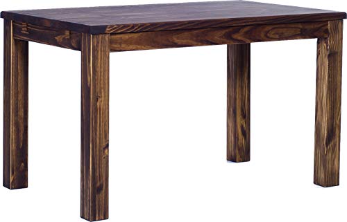 TableChamp Dining Room Table Rio 47 x 30 Oak Antique Solid Wood Pine Dark Brown Oiled Extension Extendable Rectangular