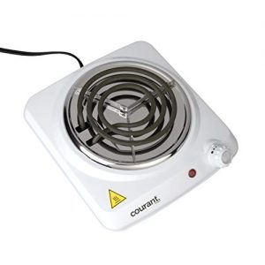 Courant Electric Burner, Countertop Single coiled portable Hotplate 1000W, White