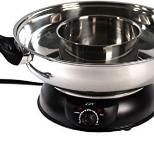 SPT SS-303 Pot Electric Shabu, 5-quart, Stainless Steel and Black