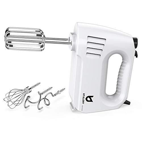 Hand Mixer Electric, Utalent 180W Multi-speed Hand Mixer with Turbo Button, Easy Eject Button and 5 Attachments (Beaters, Dough Hooks, and Whisk)