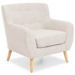 Best Choice Products Mid-Century Modern Linen Upholstered Button Tufted Accent Chair - Light Gray