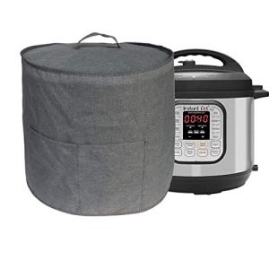Dust Cover for Instant Pot Pressure Cooker, Cloth Cover with Pockets for Holding Extra Accessories, Waterproof Easy Cleaning (Gray, For 8 Quart Instant Pot)