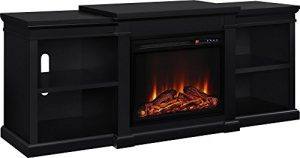 Ameriwood Home Manchester Electric Fireplace TV Stand for TVs up to 70", Black