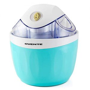 Ovente Electric Ice Cream Maker 1 Liter, 15 Watts Sorbet and Frozen Yogurt Machine, Quick Easy and Healthy Homemade Dessert Mix Creation, Perfect for Summer Day and Party, Blue (ICM110BL)