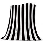 Seven Roses Luxury Throw Blanket for Couch/Office/Bedroom Luxury Throw Blanket for Couch/Office/Bedroom Black and White Horizontal Stripes 39"x 49"=100125CM