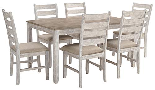 Signature Design by Ashley - Skempton Dining Room Table and Chair Set - 7 Piece Set - Antique White