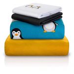 Chital Twin Bed Sheet Set | 4 Pc Penguin Themed Kids Bedding Set | Arctic Animal Collection | Durable Super-Soft, Double-Brushed Microfiber | 1 Flat, 1 Fitted Sheet & 2 Pillow Cases | 15" Deep