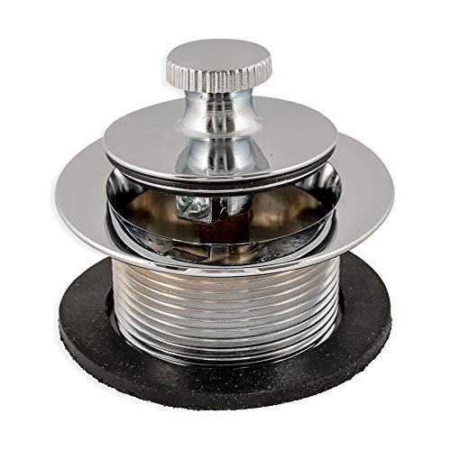 Eastman 35233 Lift-n-Turn Bathtub Drain Assembly 1-1/2-inch Strainer and Stopper, Chrome Finish