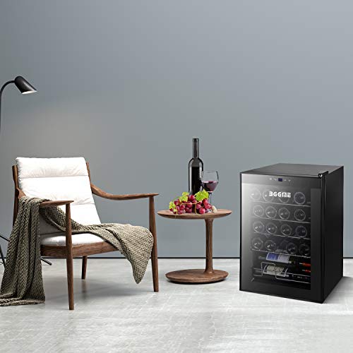 BGGME 20 Bottle Compressor Wine Cooler Freestanding Red and White BGGME 20 Bottle Compressor Wine Cooler Freestanding Purple and White Wine Cellars, Countertop Champagne Chiller with LED Temperature Show, Quiet Operation Fridge.