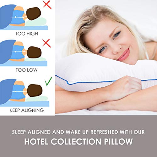 Bed Pillows for Sleeping 2 Pack, Hotel Luxury Down Alternative Pillow Mattress Pillows for Sleeping 2 Pack, Resort Luxurious Down Different Pillow with Premium Comfortable Plush Fiber Fill, 100% Breathable Cotton Cowl/Hypoallergenic Pillows for Facet, Again and Abdomen Sleeper/Queen.