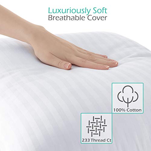 Nestl Bedding Down Alternative Pillow 2 Pack Luxury Nestl Bedding Down Various Pillow 2 Pack Luxurious 100% Breathable Cotton Cowl Plush Pillow for Sleeping, Lodge Assortment Down Pillow Good for Facet and Again Sleeper, King 20"x 36".