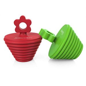 Silyconyc Tub Stopper for Bathtub | Universal Bathroom Sink Drain Plug Bath Stopper 2 Pack - Silicone (Green and Red)