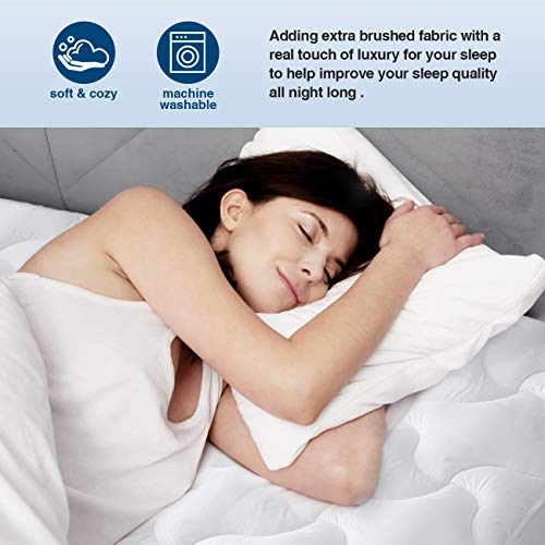 viewstar Cooling Mattress Pad Queen,Extra Thick Mattress Pad Cover viewstar Cooling Mattress Pad Queen,Additional Thick Mattress Pad Cowl, Pillow Prime Mattress Pad Protector with Down Different Fill,6-21" Deep Pocket for Queen Measurement Mattress Comfortable and Breathable,Queen.