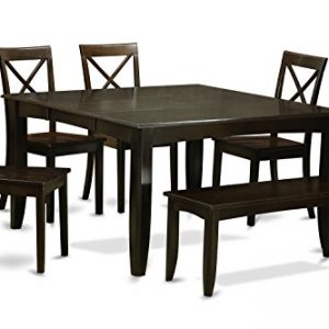 6 Pc Dining room set with bench-Dining table with Leaf and 4 Kitchen chair Plus Bench.