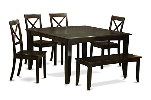 6 Pc Dining room set with bench-Dining table with Leaf and 4 Kitchen chair Plus Bench.