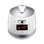 Cuckoo CRP-HS0657F 6 cup Induction Heating Pressure Rice Cooker – 18 Built-in Programs Including Glutinous, GABA, Mixed, Sushi and More, Non-Stick Coating, Made in Korea, White/Silver, 6 C
