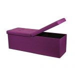 Otto & Ben Folding Toy Box Chest Upholstered Tufted Ottomans, Orchid Purple