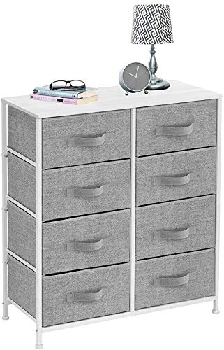 Sorbus Dresser with 8 Drawers - Furniture Storage Chest Tower Unit for Bedroom Sorbus Dresser with Eight Drawers - Furnishings Storage Chest Tower Unit for Bed room, Hallway, Closet, Workplace Group - Metal Body, Wooden Prime, Simple Pull Material Bins (White/Grey).