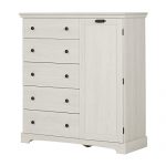 South Shore , Winter Oak Avilla 5-Drawer Dresser with Cabinet Door