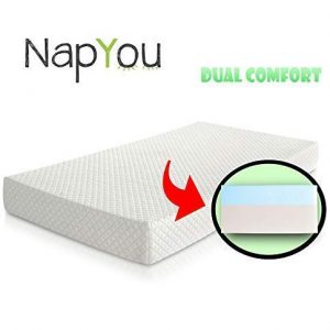 Official Amazon Exclusive NapYou Dual Comfort Crib Mattress, Firm Side for Infant & Soft Side for Toddler with 100% Waterproof Cover Made with Organic Cotton - Reversible Baby Mattress