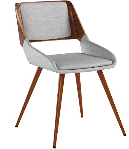 Armen Living Panda Dining Chair - Grey Fabric, Walnut Finish 🐼✨ As a delighted owner of the Armen Living Panda Dining Chair, I can confidently say it's more than just a piece of furniture; it's a statement of mid-century modern elegance. Crafted with precision, this chair seamlessly blends into any design, making it the perfect centerpiece for my dining area. The thick semi-firm cushion provides all-day comfort, and the medium-high open back ensures excellent support. The walnut accent along the chair's exterior adds a unique touch that catches the eye and complements any living space. Armen Living Panda Dining Chair is designed to be versatile, making it an excellent choice for various settings. Whether gracing your kitchen, dining room, living office space, or even a commercial environment, this chair adds a touch of mid-century modern and modern flair.