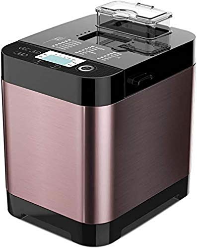 JIERTYU Household DIY Bread Maker, Intelligent Fast Breadmaker, Fully Automatic Touch 450W, LCD Screen, 6 Side Burnt Colors, 18 Menus, Appointment Time