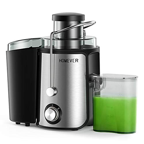Homever Juicer for Fruits and Vegetables, Centrifugal Juicer with Juice Cup, Wide Mouth Juice Machine, BPA-Free Stainless Steel 2 High Speed Juicer, Easy to Clean, Dishwasher Safe, Anti-slip Function