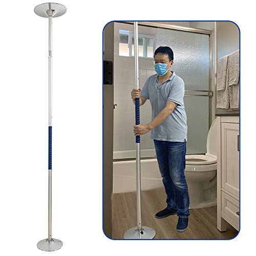 Security Pole Grab Bars for Bathroom Bathtub Floor to Ceiling Transfer Pole Handicap Bars 8.8-10ft Bathtub Handle Toilet Safety Rails Shower Support Poles Bed Assist Bar (Aluminum Diameter 40mm)