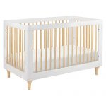 Babyletto Lolly 3-in-1 Convertible Crib with Toddler Bed Conversion Kit in White/Natural, Greenguard Gold Certified