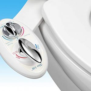 Luxe Bidet Neo 320 - Hot and Cold Water Non-Electric Bidet Toilet Attachment for Sanitary and Feminine Wash w/Self-cleaning Dual Nozzle (White and white)