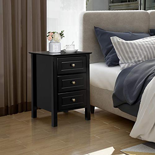 YAHEETECH 3 Drawers Nightstand Tall End Table Storage Wood Cabinet Package deal Dimensions: 15.7 x 15.7 x 24.zero inches