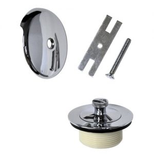 Danco 88966 Universal Lift And Turn Bath Drain Trim Kit With Overflow Plate, 1-Pack, Chrome
