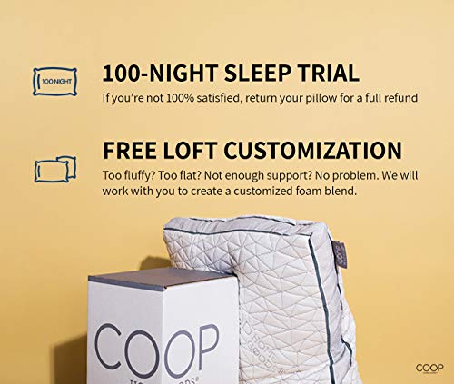 Coop Home Goods - Eden Adjustable Pillow - Hypoallergenic Coop Residence Items - Eden Adjustable Pillow - Hypoallergenic Shredded Reminiscence Foam with Cooling Gel - Lulltra Washable Cowl from Bamboo Derived Rayon - CertiPUR-US/GREENGUARD Gold Licensed - King.