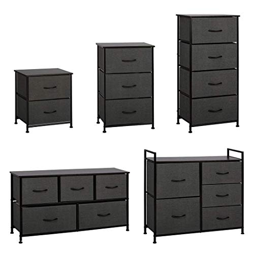 WLIVE Dresser with 5 Drawers, Fabric Storage Tower, Organizer Unit for Bedroom Package deal Dimensions: 39.Four x 11.Eight x 21.Three inches