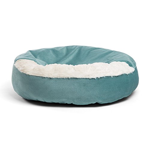 Best Friends by Sheri Cozy Cuddler, TidePool – Luxury Dog and Cat Bed Greatest Associates by Sheri Cozy Cuddler, TidePool – Luxurious Canine and Cat Mattress with Blanket for Heat and Safety - Presents Head, Neck and Joint Help - Machine Washable.