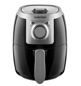 Chefman TurboFry 2 Quart Air Fryer, Personal Compact Healthy Fryer w/ Adjustable Temperature Control, 30 Minute Timer and Dishwasher Safe Basket, Black