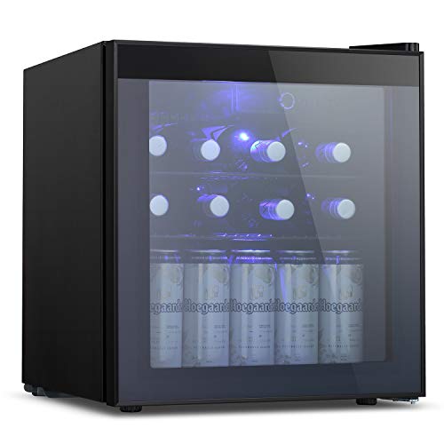 Antarctic Star Beverage Refrigerator Cooler - 60 Can Mini Fridge Glass Door for Soda Beer or Wine –Smoked Glass Door Small Drink Dispenser Machine for Home, Office or Bar, 1.6cu.ft.