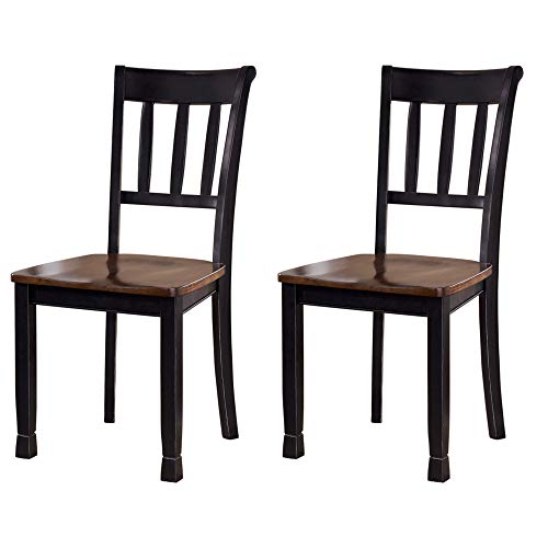 Ashley Furniture Signature Design - Owingsville Dining Room Side Chair - Latter Back - Set of 2 - Black-Brown