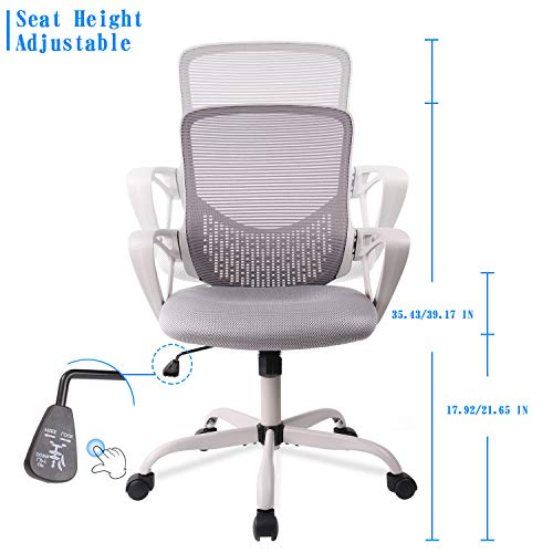 Office Chair, Ergonomic Desk Chair Computer Task Chair Mesh Office Chair, Ergonomic Desk Chair Computer Task Chair Mesh with Armrests Mid-Back for Home Office Conference Study Room, Gray.