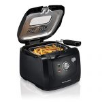 Hamilton Beach Cool-Touch Deep Fryer, 8 Cups / 2 Liters Oil Capacity, Lid with View Window, Basket with Hooks, 1500 Watts, Electric, Black (35021)