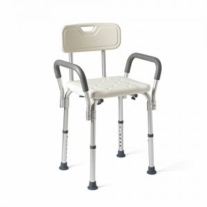 Medline Shower Chair Bath Seat with Padded Armrests and Back, Great for Bathtubs, Supports up to 350 lbs