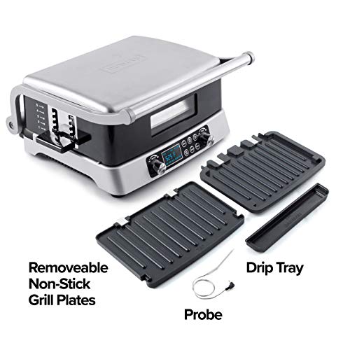 NUWAVE JUBILEE 1800-Watt Double Grill, Integrated Digital Temp Probe, Non-Stick & Removable Grilling Plates for Easy Cleaning, Top and Bottom grill Independently